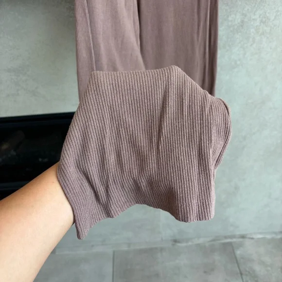 NAADAM Ribbed Lightweight Wide Leg Pants, Size S